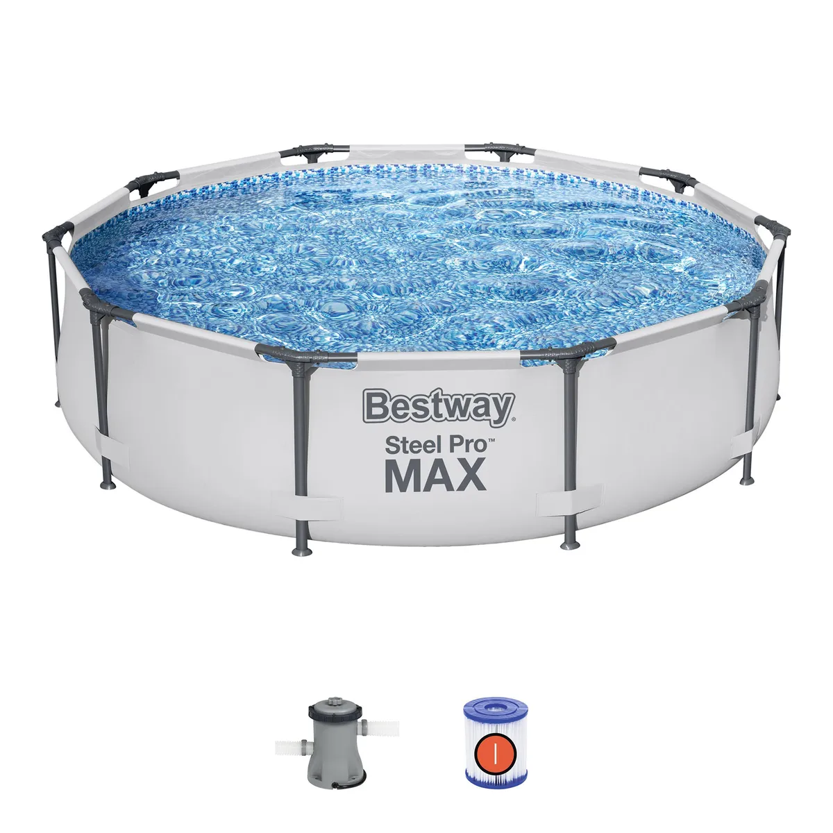 BESTWAY - Piscina Estructural 305x305x76 cm 4.678 Litros + Bomba + Filtro
