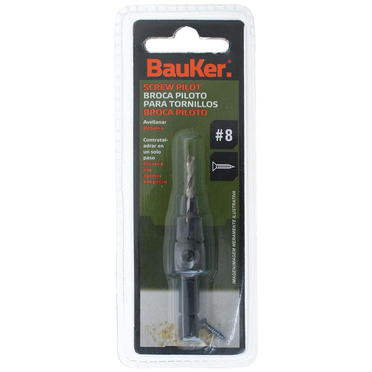 BAUKER - Broca avellanadora centradora 2,8x80 mm