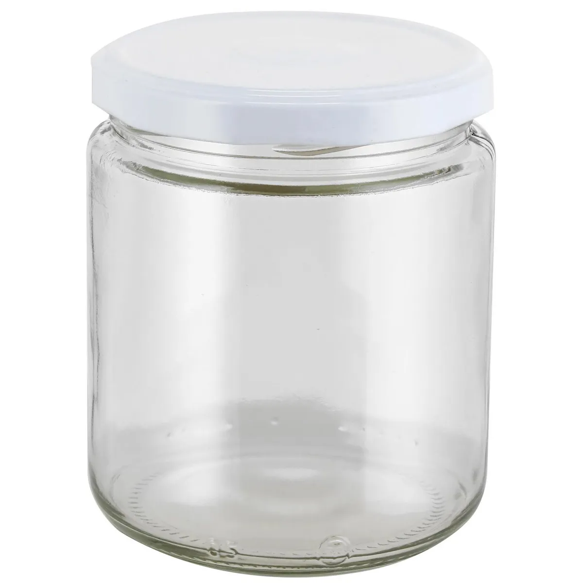 CASA BONITA - Frasco con Tapa Blanca Vidrio 460 ml