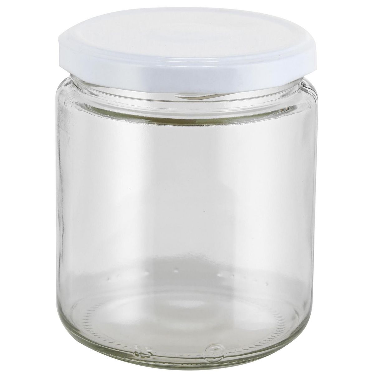 CASA BONITA - Frasco con Tapa Blanca Vidrio 460 ml