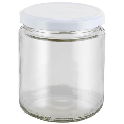 Imagen 2 del producto Frasco con Tapa Blanca Vidrio 460 ml