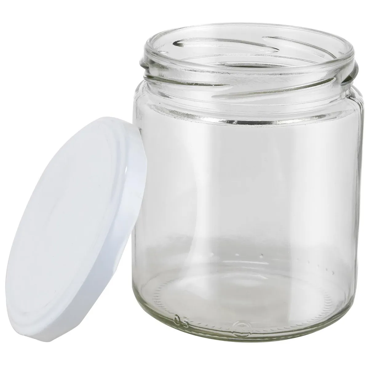 CASA BONITA - Frasco con Tapa Blanca Vidrio 460 ml