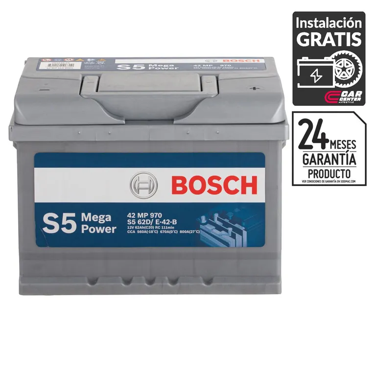 Bateria de Auto 62 Ah Positivo Derecho 560 CCA