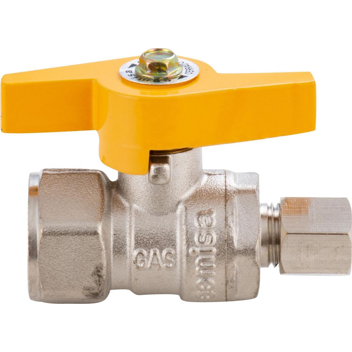 GENERICO - Llave de gas 1/2" 1/4" HI-HE bronce