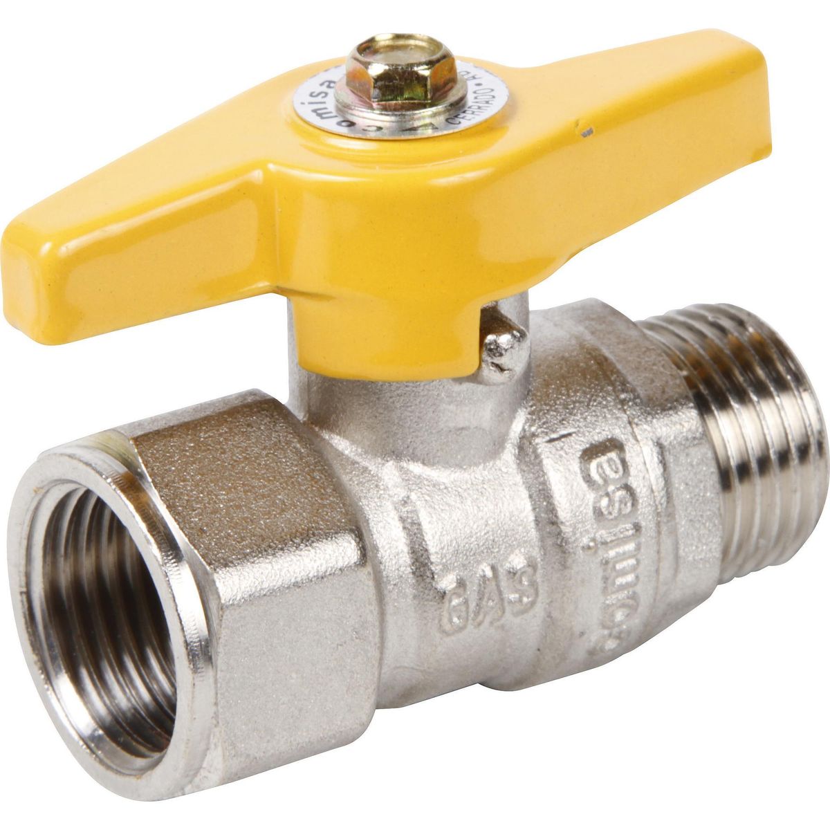 COMISA - Llave de gas 1/2" HI-HE bronce