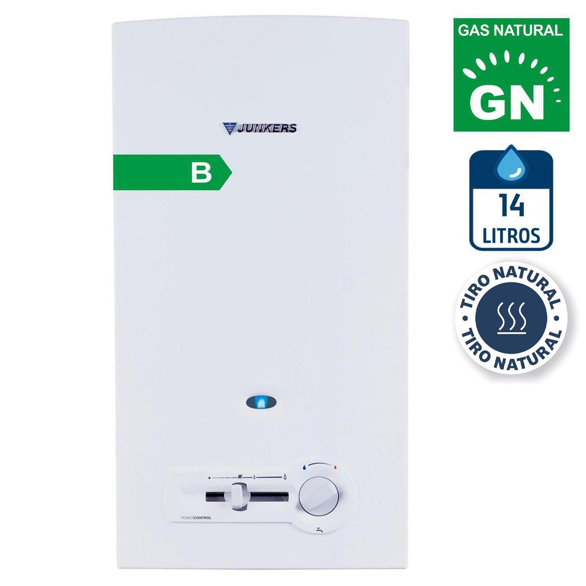 JUNKERS - Calefont Gas Natural 14 Litros Tiro Natural Chispero