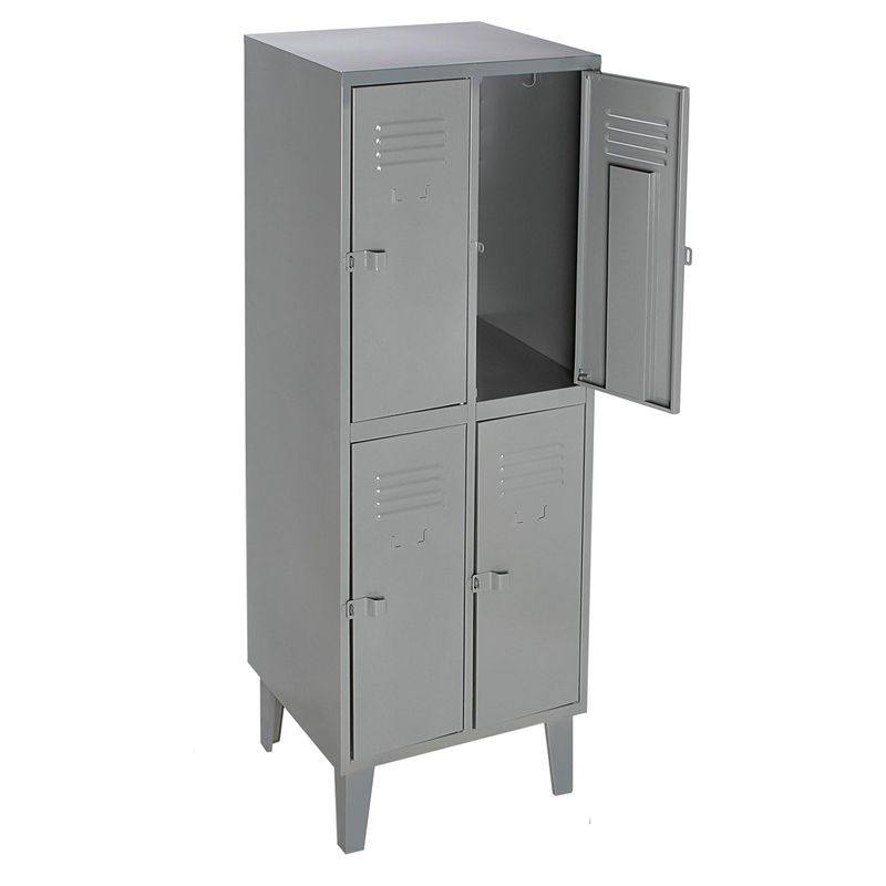 MOVILOCKERS - Locker con Portacandado 4 Puerta(s) 56x170x50 cm Gris