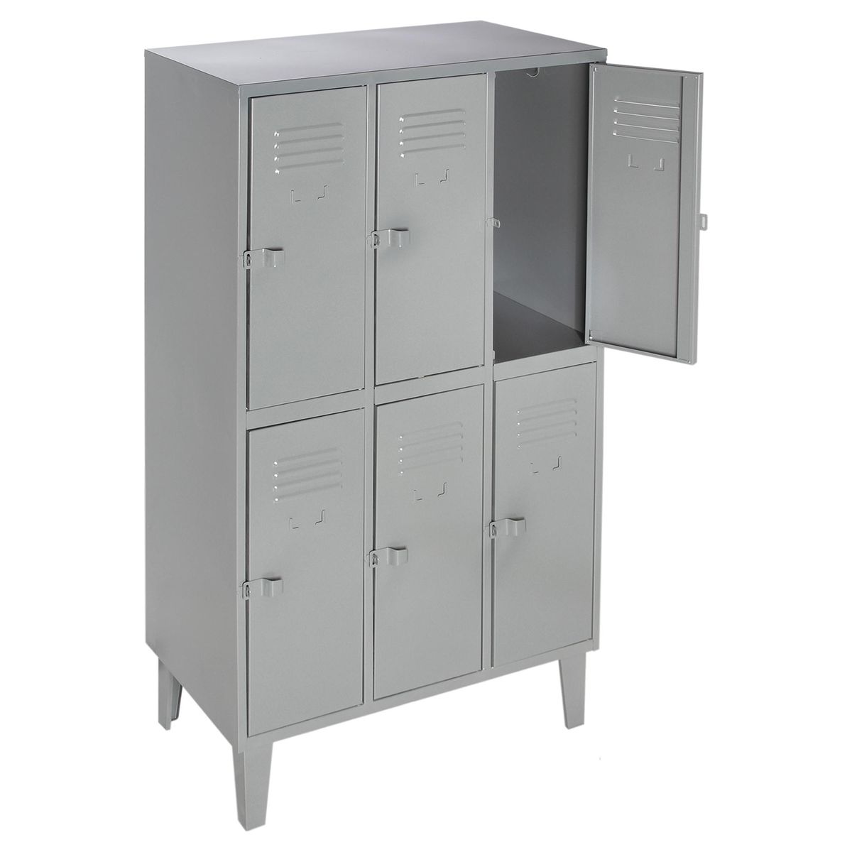 MOVILOCKERS - Locker con Portacandado 6 Puerta(s) 83x170x50 cm Gris