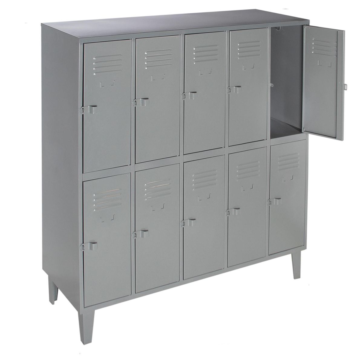 MOVILOCKERS - Locker con Portacandado 10 Puerta(s) 138x170x50 cm Gris