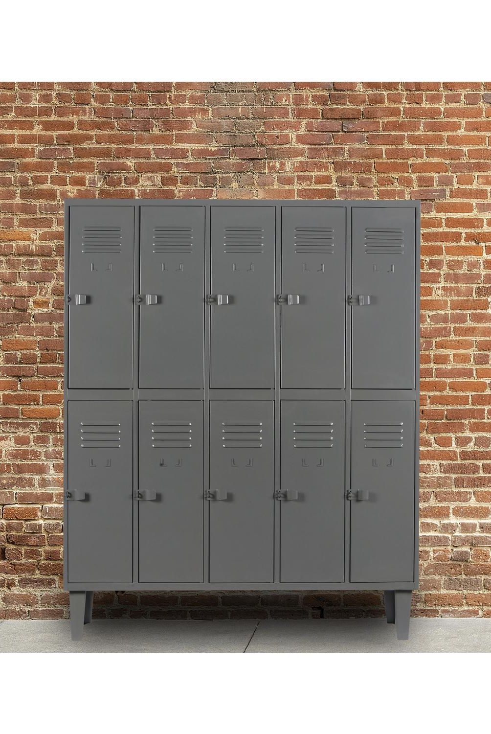 MOVILOCKERS - Locker con Portacandado 10 Puerta(s) 138x170x50 cm Gris
