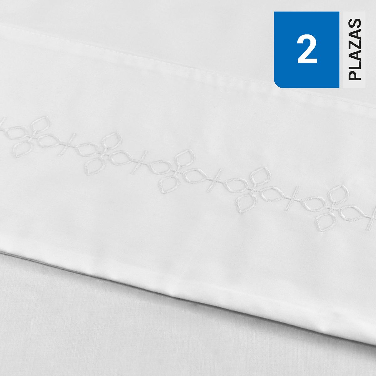 LOURDES - Sábana Borderie 144 Hilos Blanca