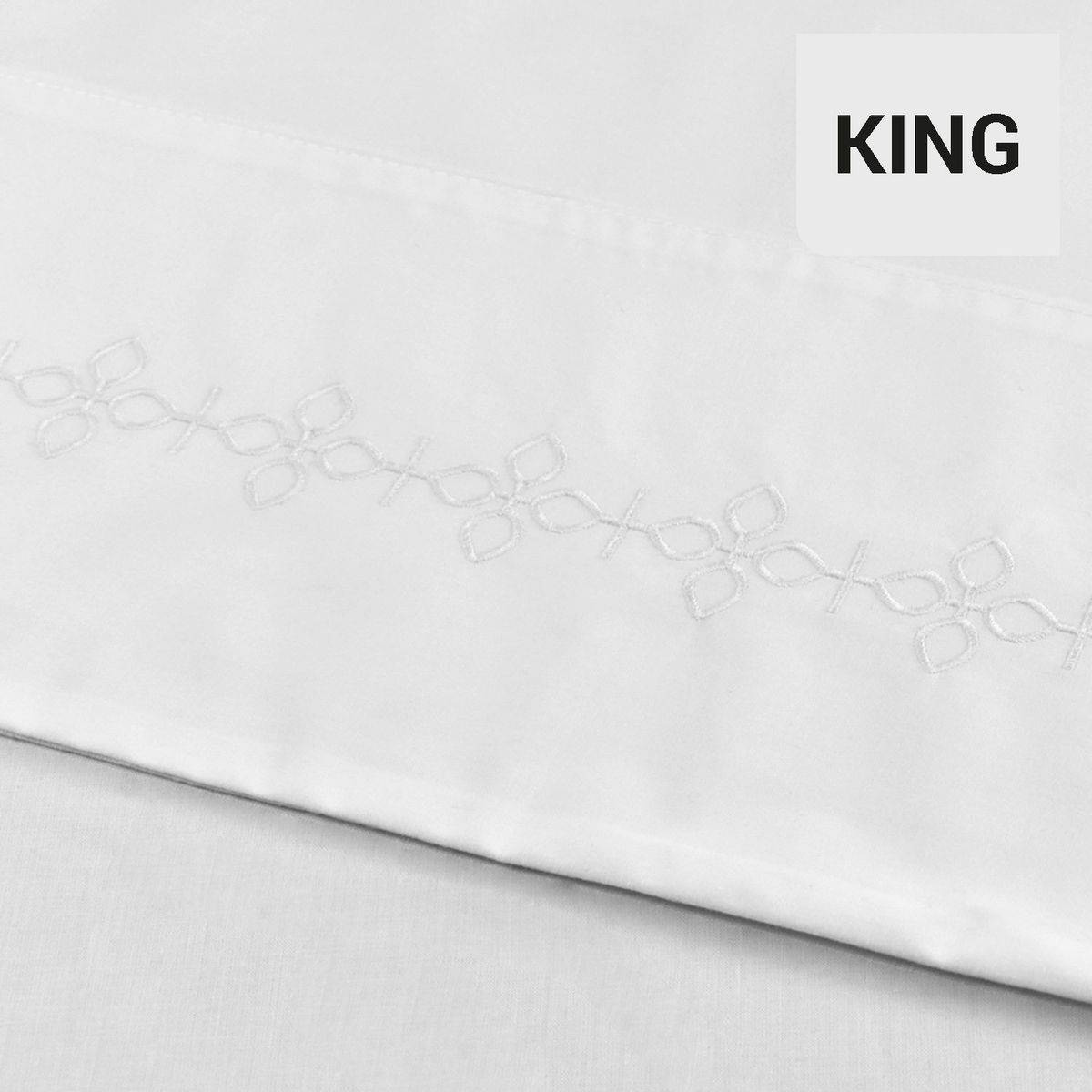 LOURDES - Sábana Borderie 144 Hilos Blanca