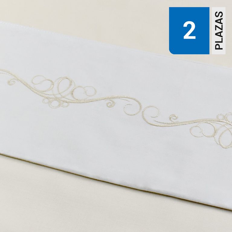Sábana Broderie 144 Hilos Beige