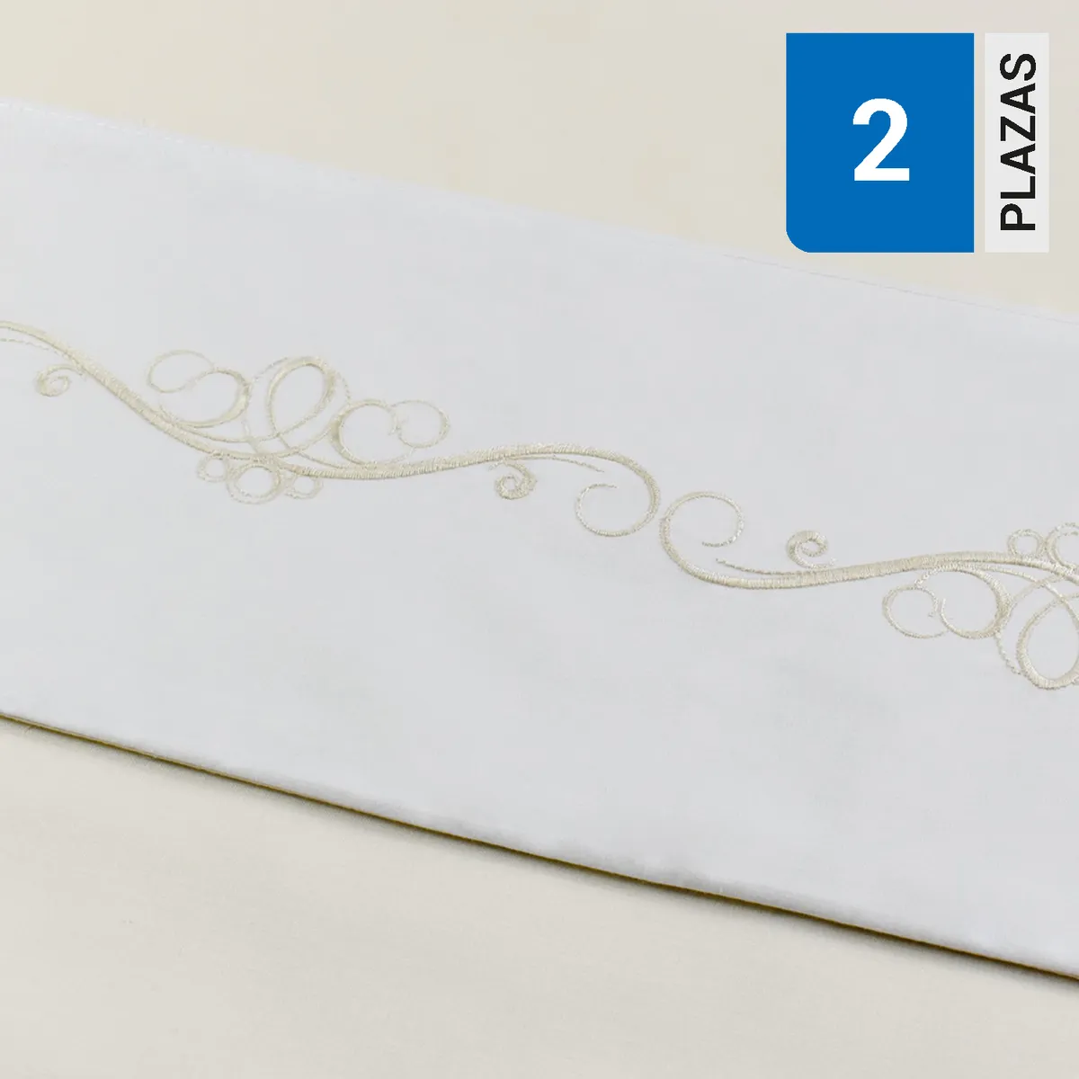 LOURDES - Sábana Broderie 144 Hilos Beige