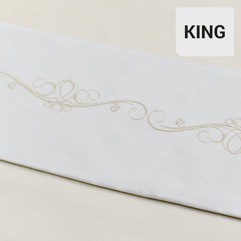 LOURDES - Sábana Broderie 144 Hilos Beige