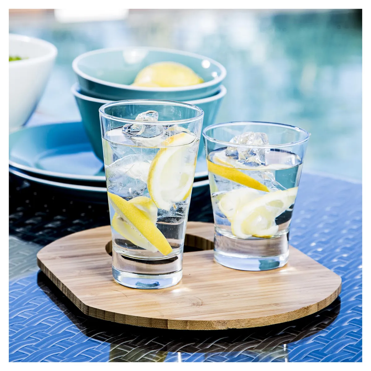 JUST HOME COLLECTION - Set 6 Vasos Bajo de Vidrio  Transparente