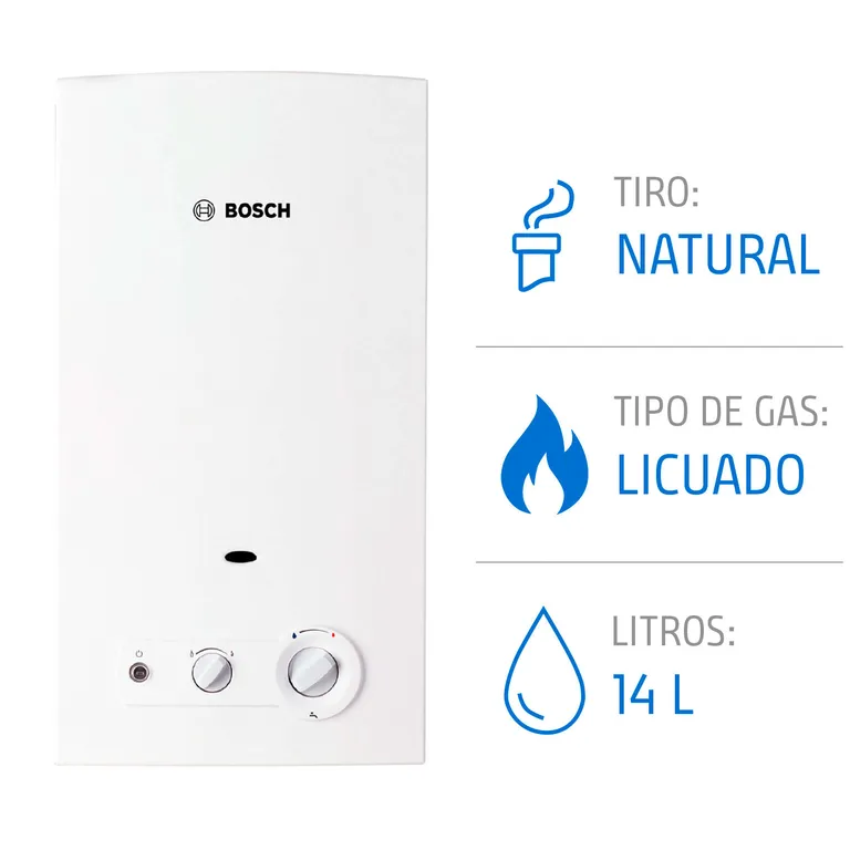Calefont 14 Litros Gas Licuado Tiro Natural Ionizado