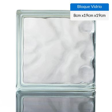 Bloque de vidrio transparente terminacin curva.