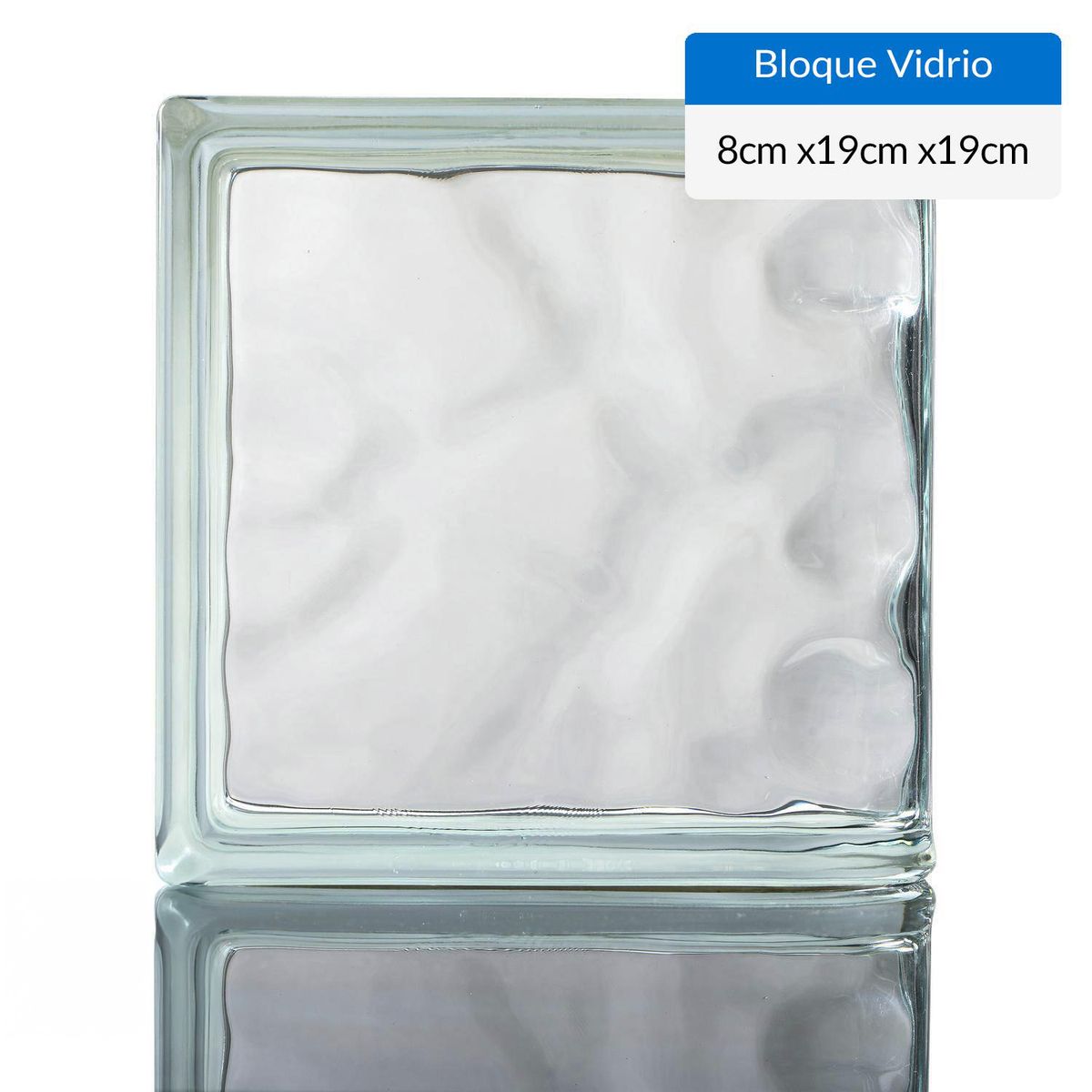 HOLZTEK - Bloque Vidrio Terminación Curva Tranparente 19x19x8 cm 80002-EB