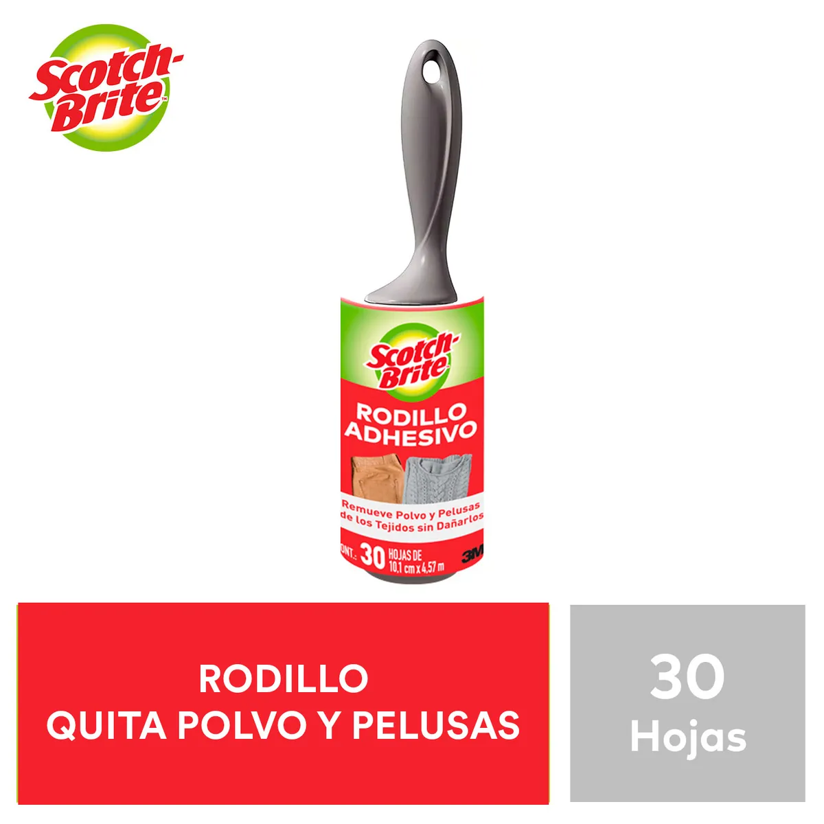 SCOTCH BRITE - Rodillo Quitapelusas Scotch Brite Lint Roller 30 Hojas Removedor de Pelos
