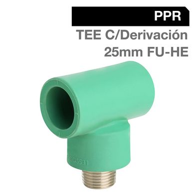 Tee c/derivacin PPR FU-HE 25mm x 1/2