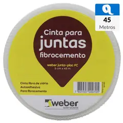 WEBER - Cinta fibra vidrio autoadhesiva junturas de tabiquería de fibrocemento