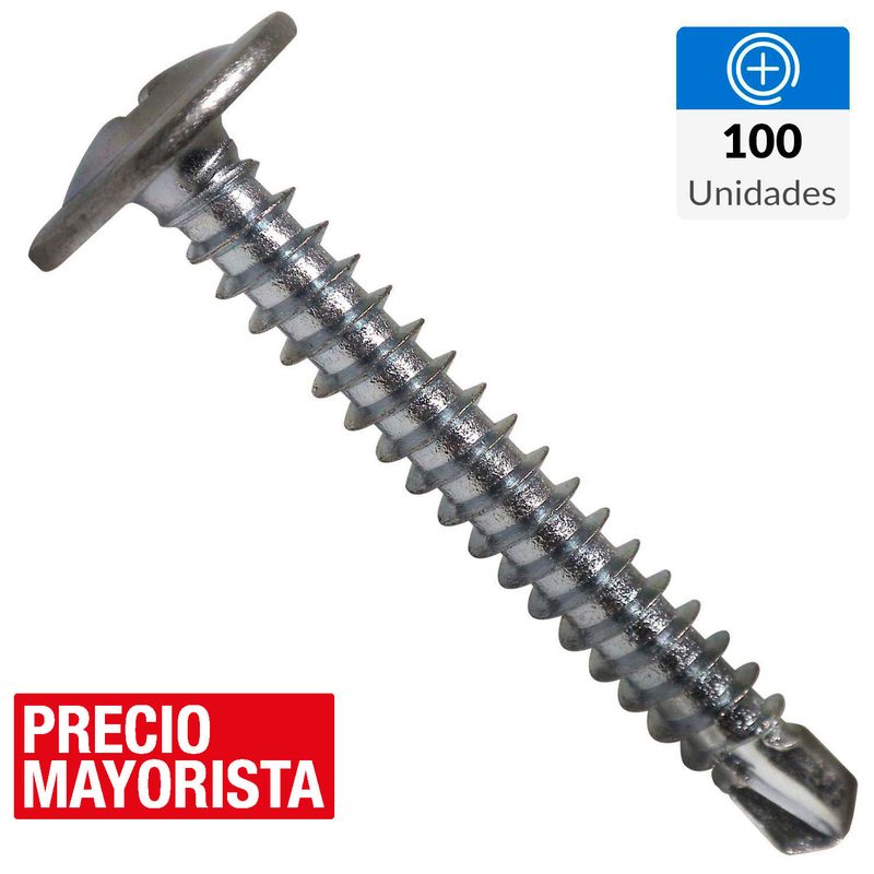 MAMUT - Tornillo Autoperforante Cabeza Lenteja Metal 1-1/4 " 8 mm 100 Unidades