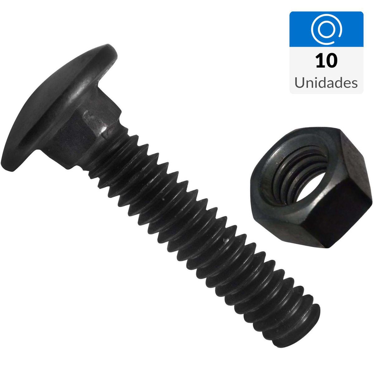 FIXSER - Perno coche con tuerca 1/4"x1 1/2" 10 unidades