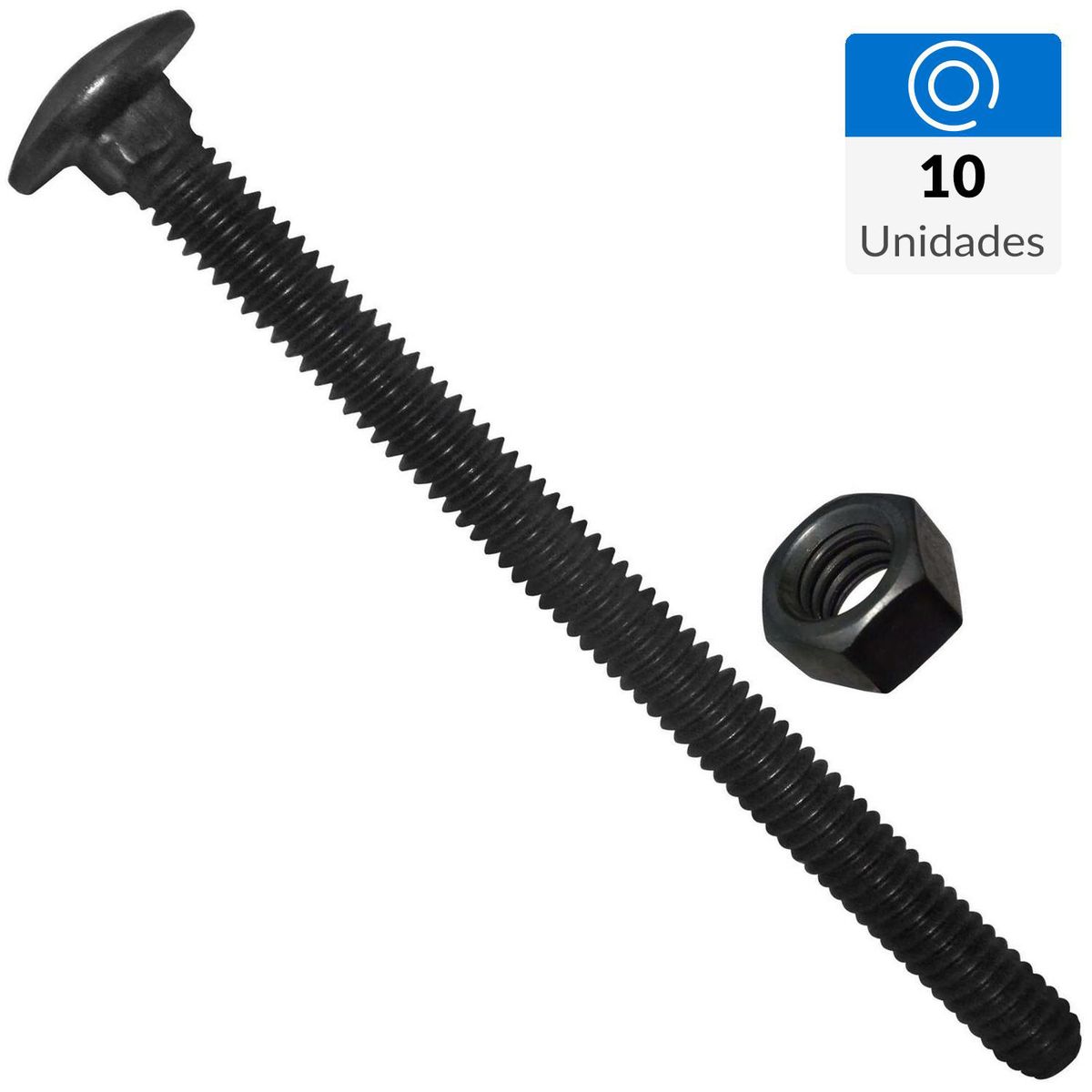 FIXSER - Perno coche con tuerca 1/4"x3" 10 unidades