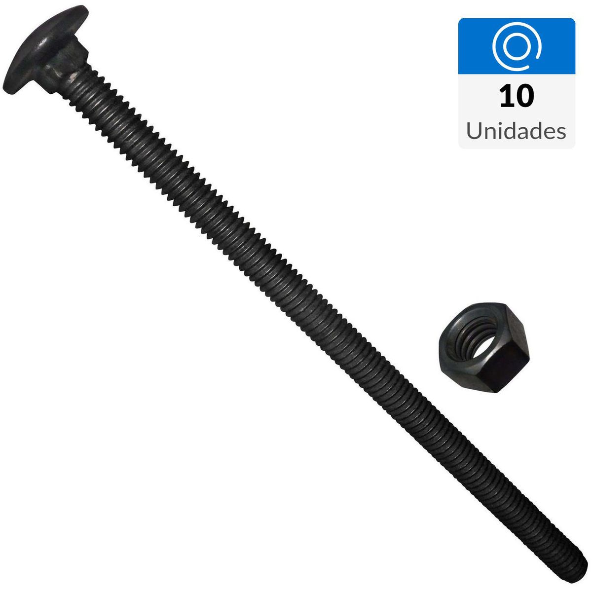 FIXSER - Perno coche con tuerca 3/8"x5" 10 unidades