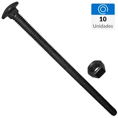 FIXSER - Perno coche con tuerca 3/8"x7" 10 unidades