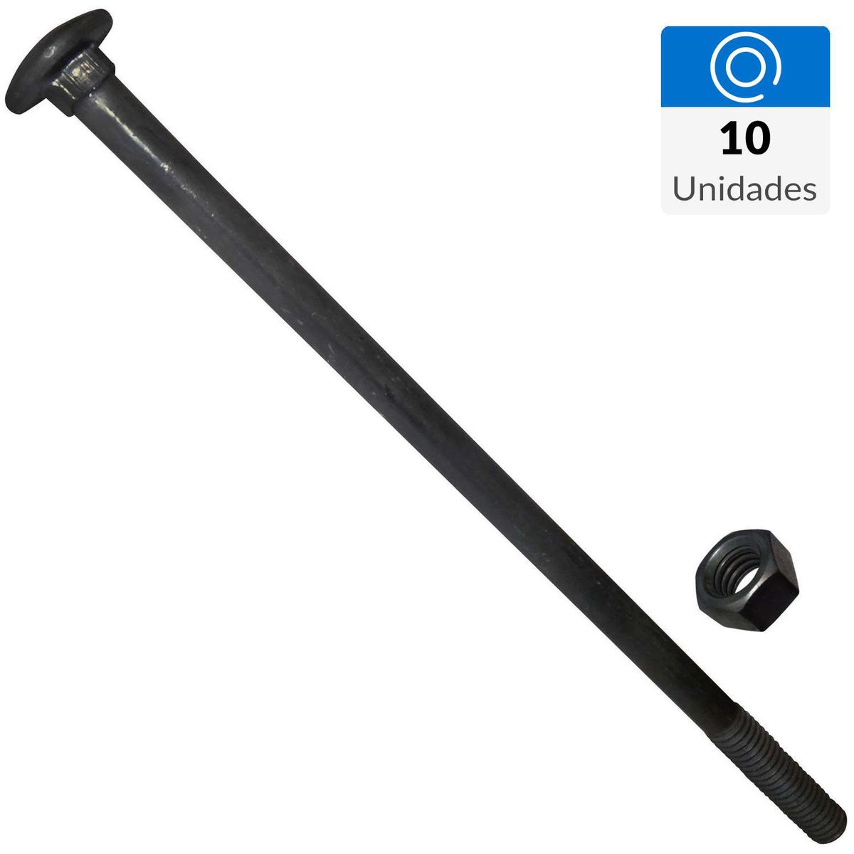 FIXSER - Perno coche con tuerca 3/8"x8" 10 unidades