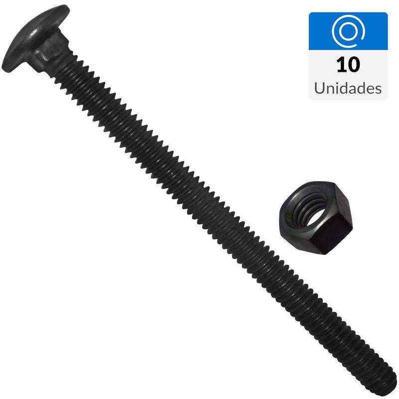 FIXSER - Perno coche con tuerca 5/16"x4" 10 unidades