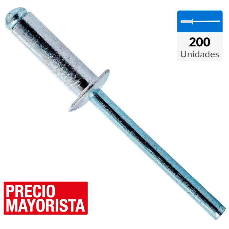 MAMUT - Remache tipo pop 4x15 mm 200 unidades