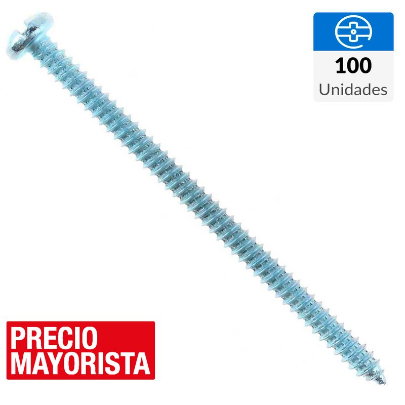 MAMUT - Tornillo Roscalata Cabeza Phillips Metal 3 " 10 mm 100 Unidades