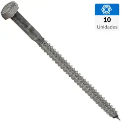 FIXSER - Tornillo Tirafondo Madera 4 " 1/4 " 10 unidad(es)