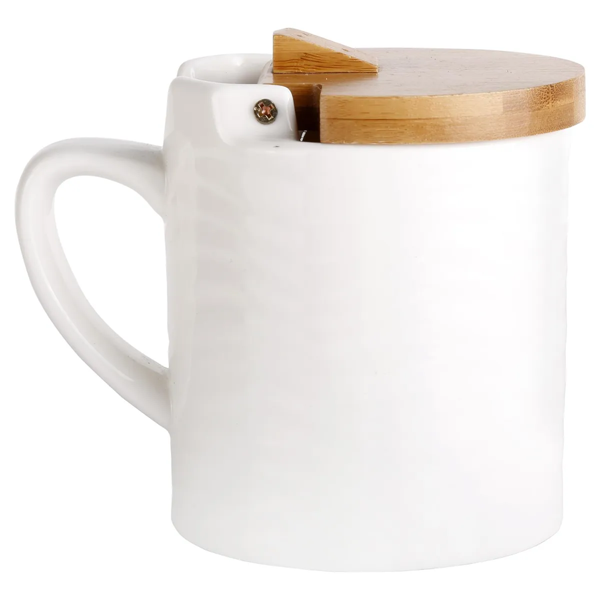 JUST HOME COLLECTION - Salero Cerámico con Tapa Just Home Collection Blanco 12x9 cm