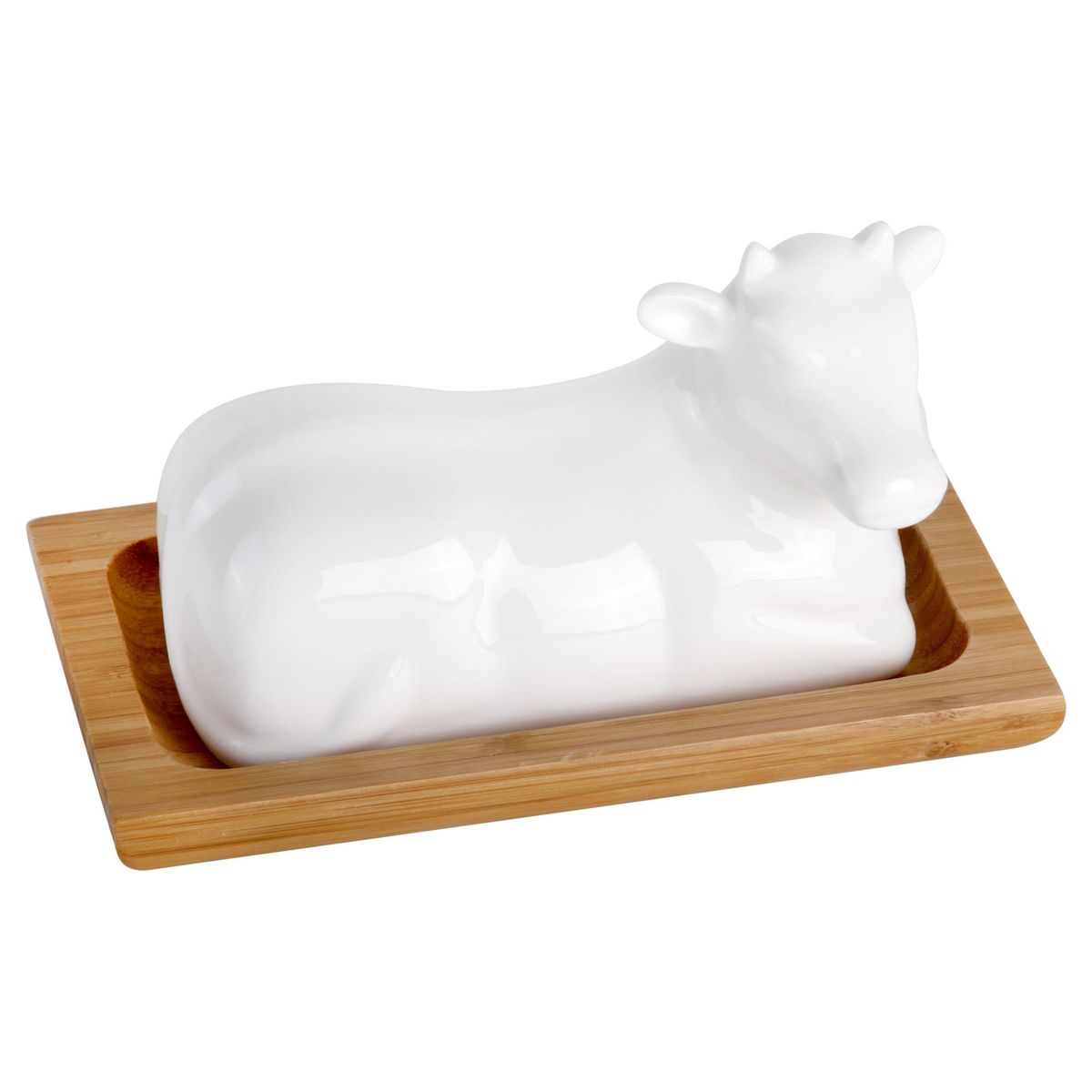 JUST HOME COLLECTION - Mantequillera Vaca Just Home Collection Porcelana Blanca con Base