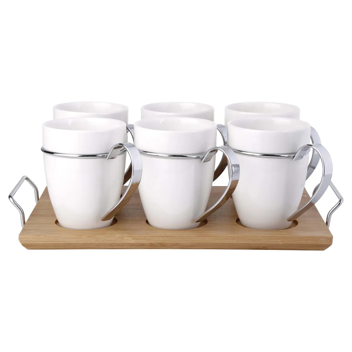 JUST HOME COLLECTION - Set 6 Tazas 240 ml Porcelana Blanco