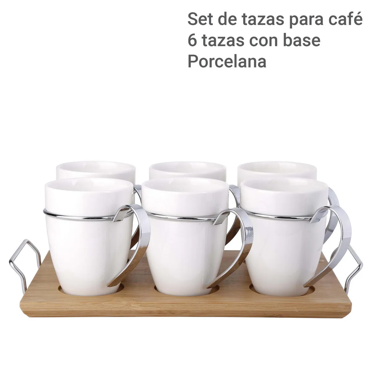 JUST HOME COLLECTION - Set 6 Tazas 240 ml Porcelana Blanco