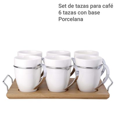 Imagen 2 del producto Set 6 Tazas 240 ml Porcelana Blanco