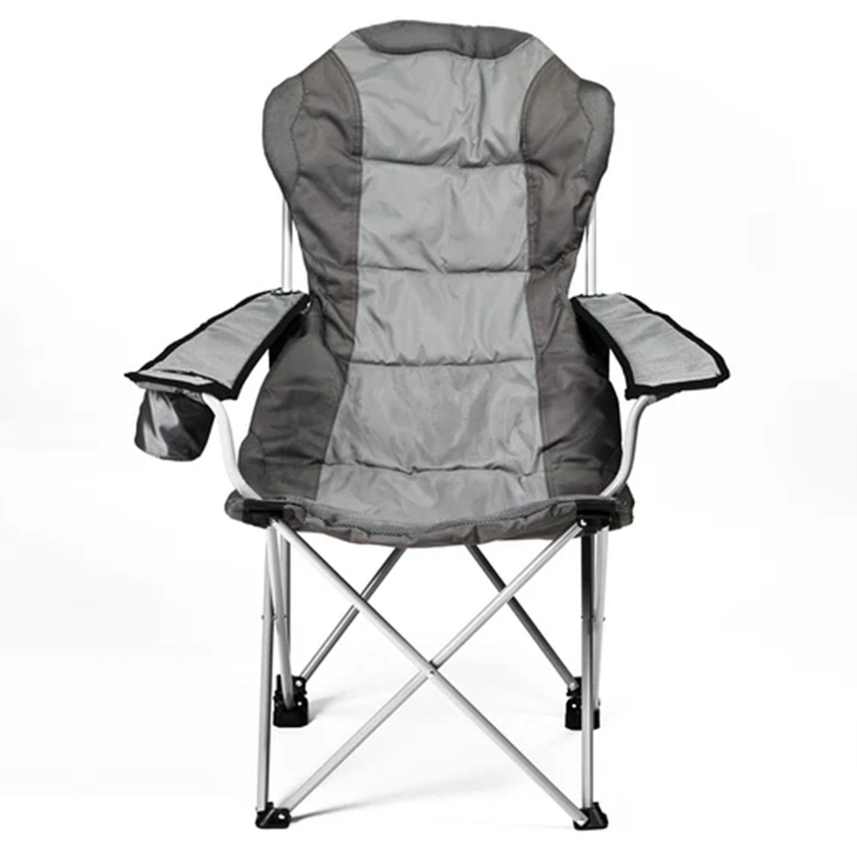 DOITE - Silla Camping con Portavasos 66x58x108 cm Negro/ Beige