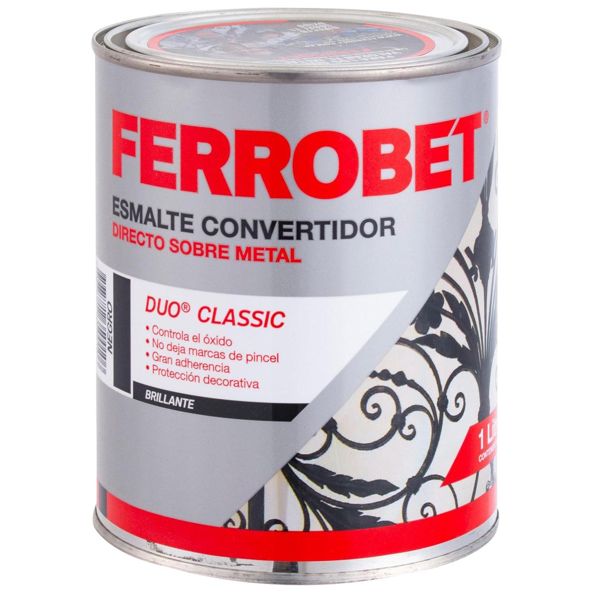 PETRILAC - Esmalte Convertidor Duo Classic Tarro 1 l Brillante Negro