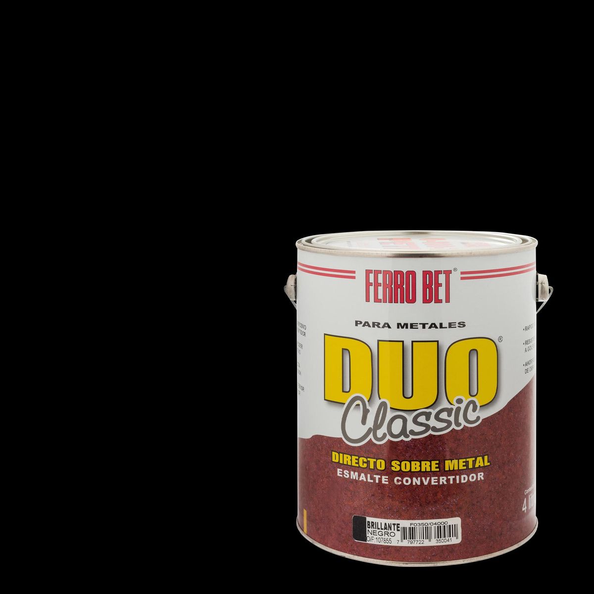 PETRILAC - Esmalte Convertidor Alto Brillo Lata 4 l Brillante Negro