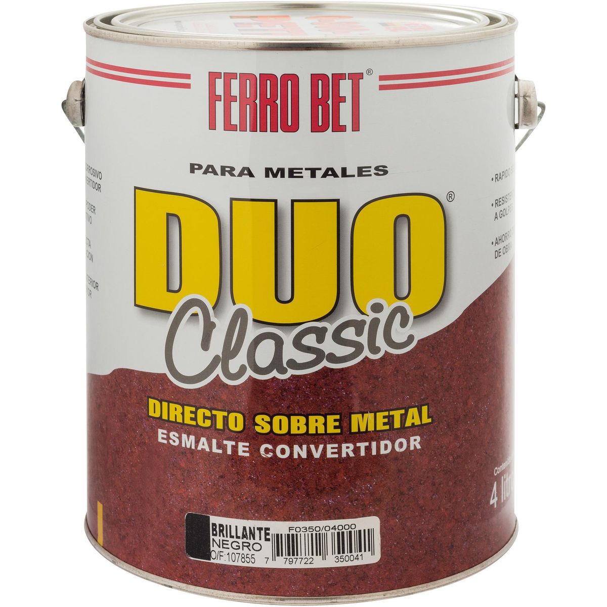 PETRILAC - Esmalte Convertidor Alto Brillo Lata 4 l Brillante Negro