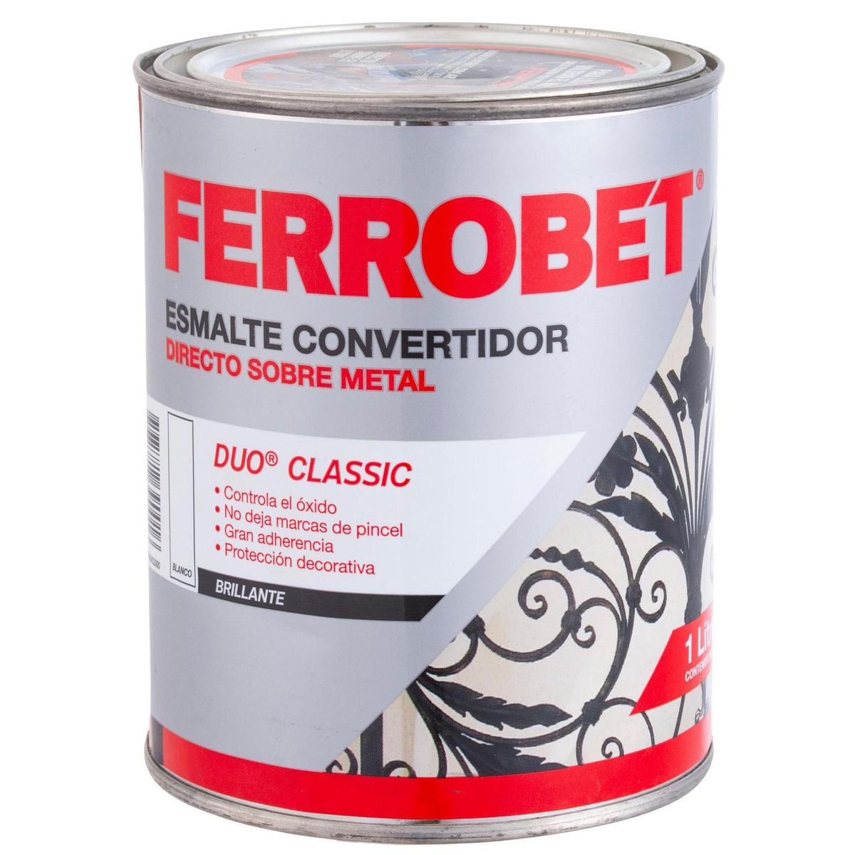 PETRILAC - Esmalte Convertidor de Óxido Duo Classic Tarro 1 l Brillante Blanco