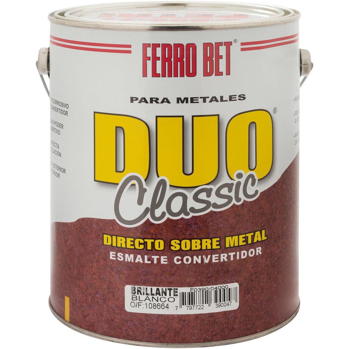 PETRILAC - Esmalte Convertidor de Óxido Duo Classic Lata 4 l Brillante Blanco