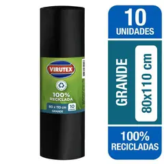 VIRUTEX - Bolsa basura grande 10 un 80x110 cm