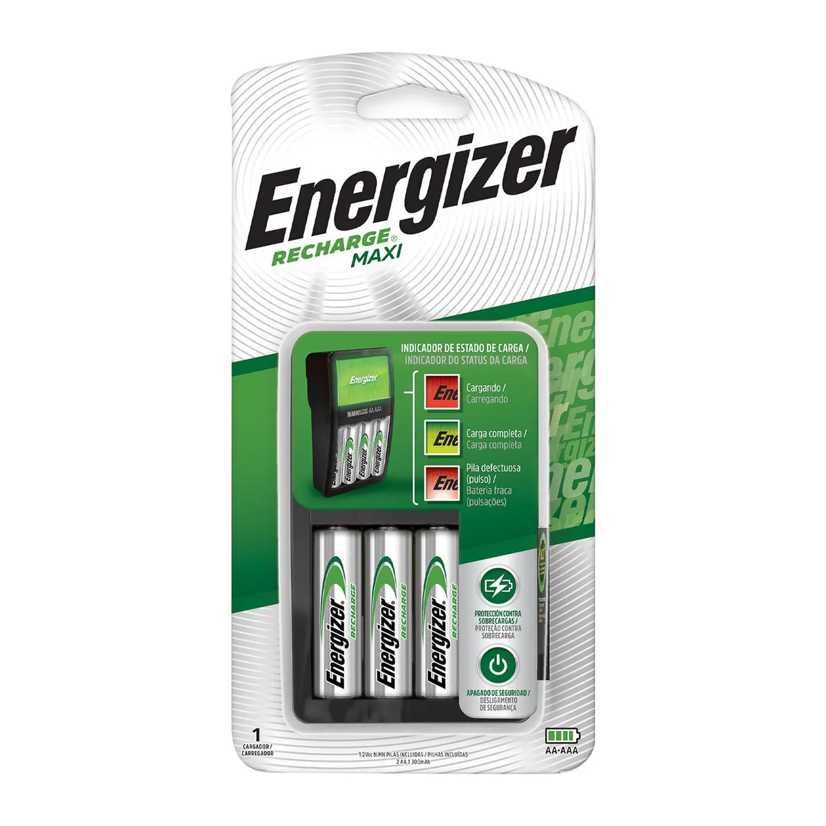 ENERGIZER - Pack de cargador 4 pilas AAA/AA + 2 pilas AA recargables