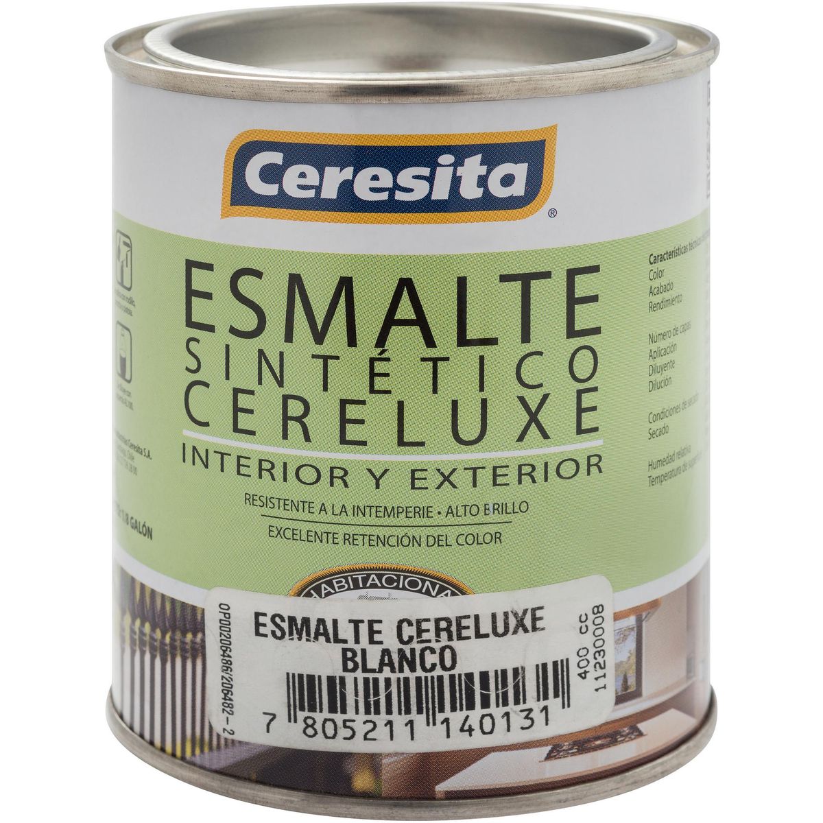 CERESITA - Esmalte Sintético 0.4 l Brillante Blanco